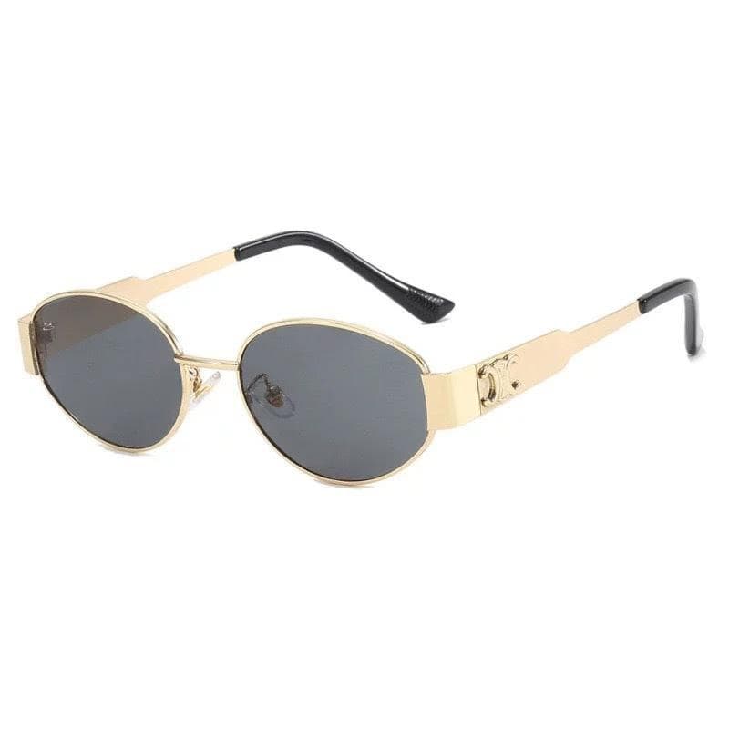 Fashionable Trendy High-quality Metallic Texture Sunglasses with Elliptical Lenses — image 2